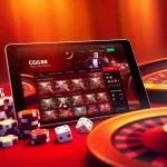 NHÀ CÁI GG88 invites players to explore exciting online gambling activities with a vibrant casino atmosphere showcasing roulette wheels and poker chips.